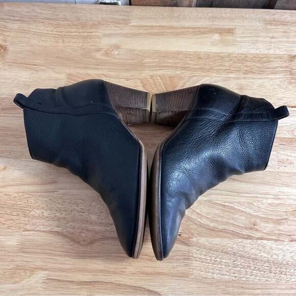 Madewell Boots Womens 8 Black Side Zip Ankle Leather Made in Italy - Picture 10 of 14